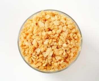 Bowl of toasted rice cereal