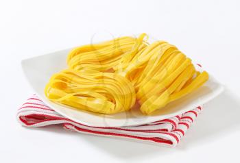 Thin ribbon pasta on plate