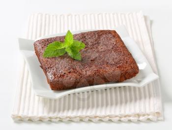 Chocolate Brownie on modern square plate