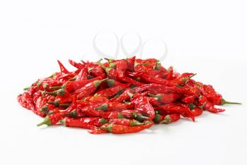Dried red hot chili peppers
