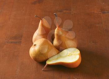 European pears, whole and a half