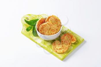 Savory puff pastry cheese hearts