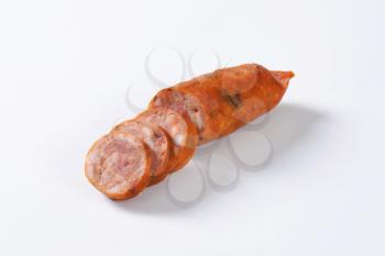 Sausage made from pork meat with pieces of fat