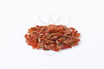 Heap of Camargue red rice (Grown organically in the wetlands of Southern France)