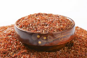 Grains of Camargue red rice (Grown organically in the wetlands of Southern France)