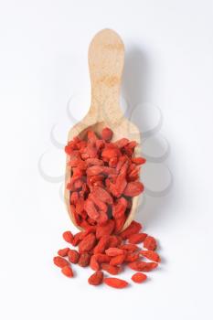 Scoop of dried goji berries