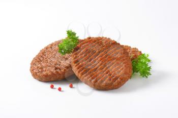 Three Grilled Beef Burger Patties