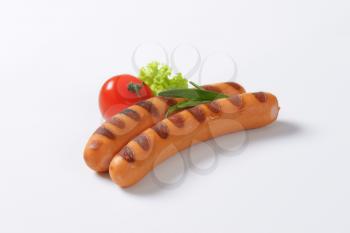 Grilled mini Vienna sausages  - studio shot