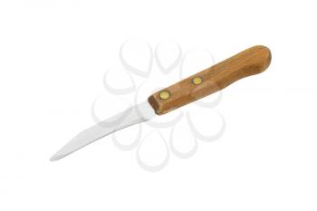 Small peeling knife with wooden handle
