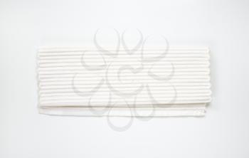 Handmade woven ribbed white cotton placemat