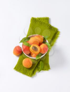 Bowl of fresh ripe apricots