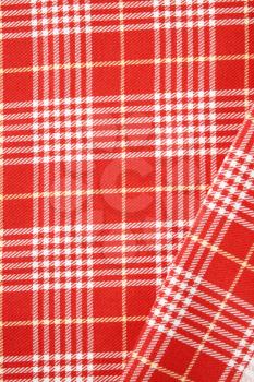 detail of checked red and white table cloth