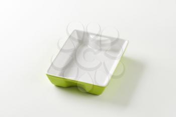 Rectangle ceramic baking dish - white on the inside, green on the outside