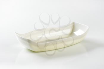 Deep boat shaped serving dish