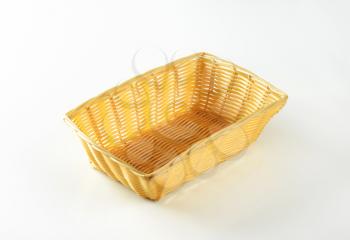 Empty rectangle woven wicker basket