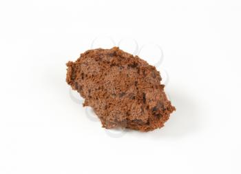 Chocolate mousse on white background