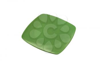 Daily use square green dinner plate