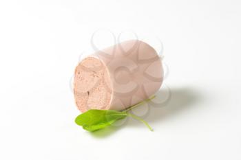 Liver pate shaped as a soft, spreadable sausage