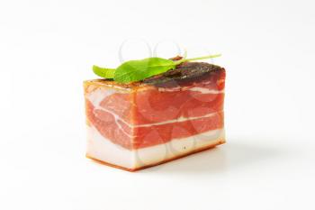 Dry-cured, lightly smoked Italian ham from South Tyrol