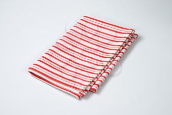 striped red and white dish towel