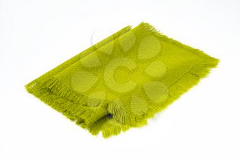 green cotton table runner with fringe