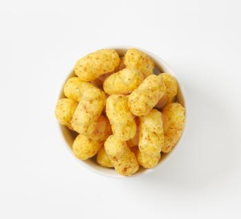 bowl of crunchy peanut puffs