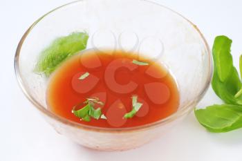 bowl of tomato salad dressing