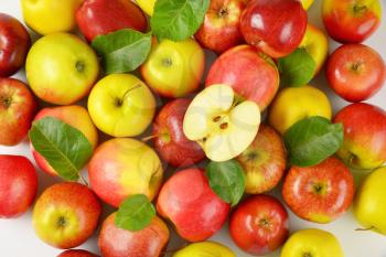 red and yellow apples - view from above