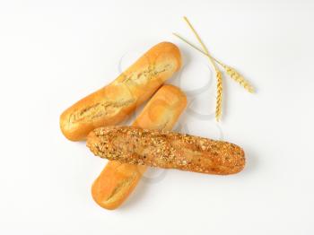 fresh demi baguettes - white and whole grain