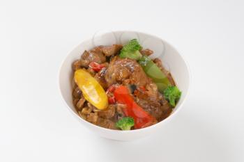 bowl of meat and vegetable stir fry