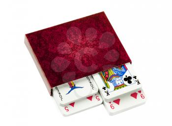 pack of playing cards isolated on white