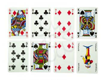 playing cards isolated on white background