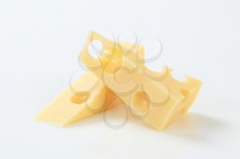 wedges of fresh Swiss cheese