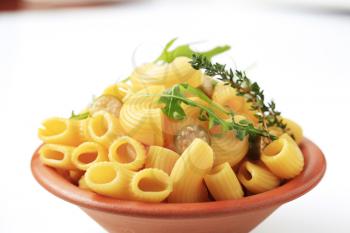 Bowl of boiled macaroni - studio shot