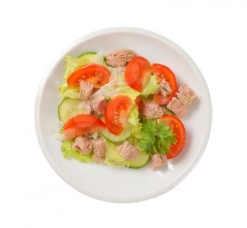 fresh vegetable salad with tuna