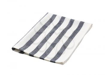 blue and white striped dish towel