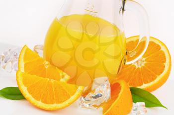 jug of fresh orange juice - close up