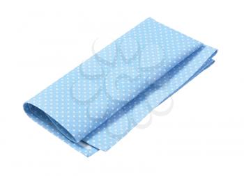 dotted turquoise cloth place mat on white background