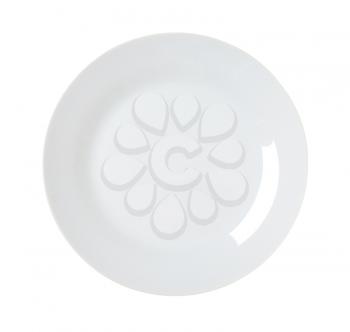 Contemporary plain white dinner plate
