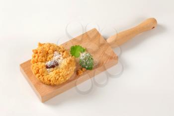 almond crumb cookie on cutting board