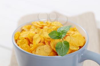 cup of corn flakes - close up