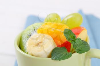 cup of fresh fruit salad - close up