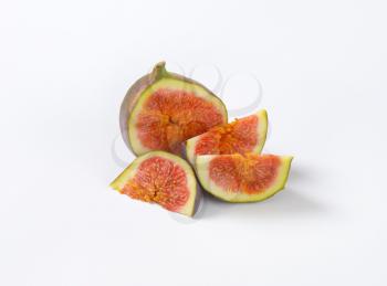 fresh sliced fig on white background
