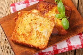 French toast - Bread soaked in beaten eggs and then fried