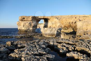 Natural rock arch called The Azure Window, Island of Gozo