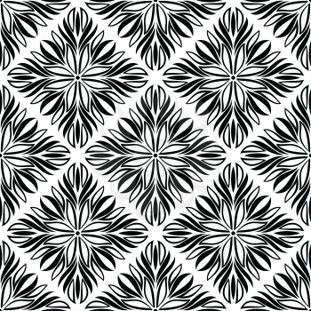 	Seamless pattern with black tracery on a white background