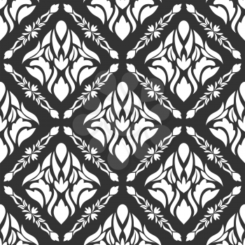 Palatial seamless pattern on a gray background