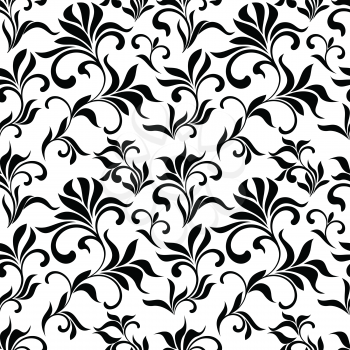 Seamless pattern: flowers on a white background