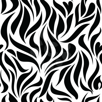 Seamless pattern with black tracery on a white background