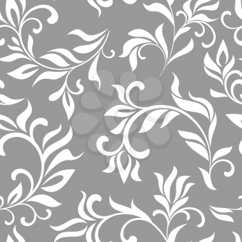 Seamless floral pattern on a gray background
